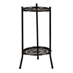 Dwellnix Two-Layer Metal Plant Stand – Sturdy and Decorative Holder for Flower Pots, Indoor & Outdoor