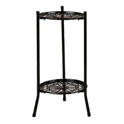 Dwellnix Two-Layer Metal Plant Stand – Sturdy and Decorative Holder for Flower Pots, Indoor & Outdoor