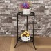 Dwellnix Two-Layer Metal Plant Stand – Sturdy and Decorative Holder for Flower Pots, Indoor & Outdoor